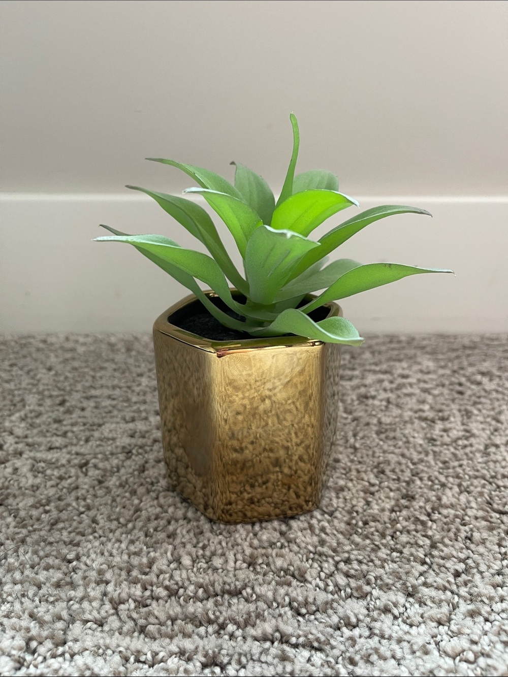 Threshold Green Faux Succulent in Gold Ceramic Pot